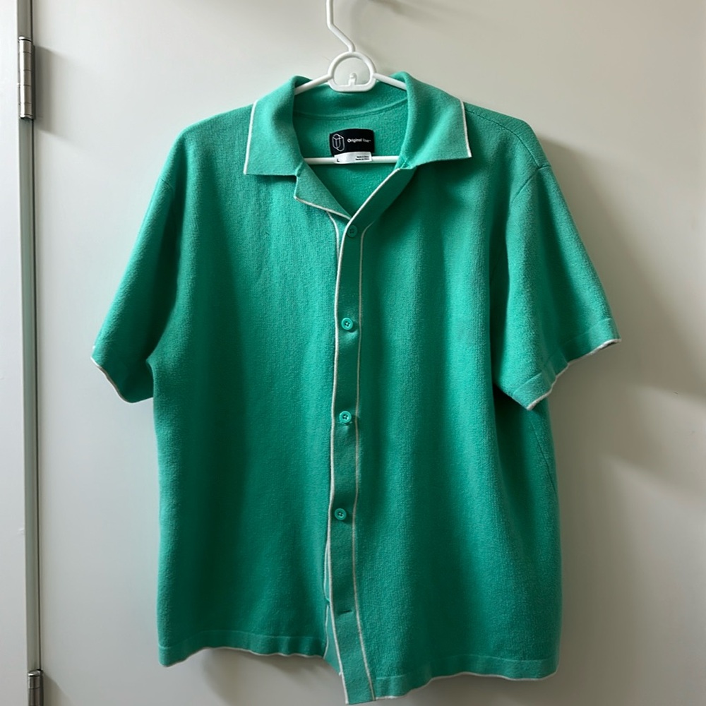 Original Use Teal terry cotton button up